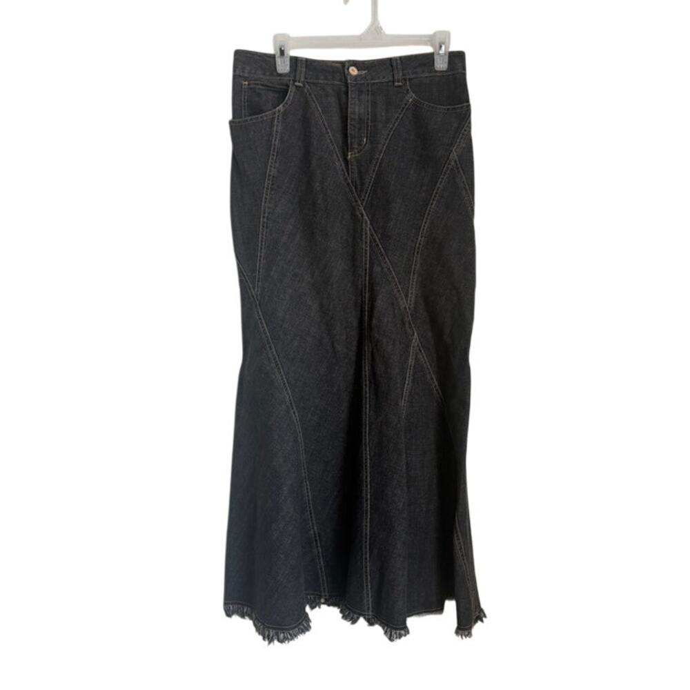 Laundry By Shelli Segal Vintage Y2K Maxi Denim Skirt Size 6